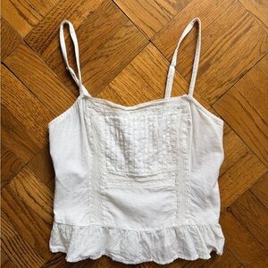 Abercrombie & Fitch White Ruffled Women's Top